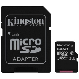 [P_SXKGT-274769] Carte mémoire Micro SD/SD Kingston Canvas Select,  64Go (SDCS/64GB)